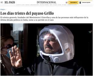 BEPPE GRILLO PAGLIACCIO TRISTE PER EL PAIS