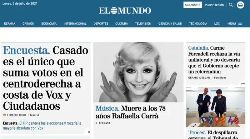 EL MUNDO SU RAFFAELLA CARRA