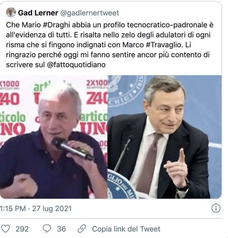 GAD LERNER DIFENDDE MARCO TRAVAGLIO 