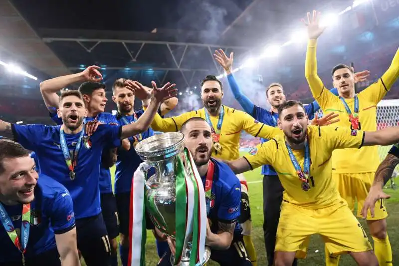 i festeggiamenti dopo la vittoria a euro 2020