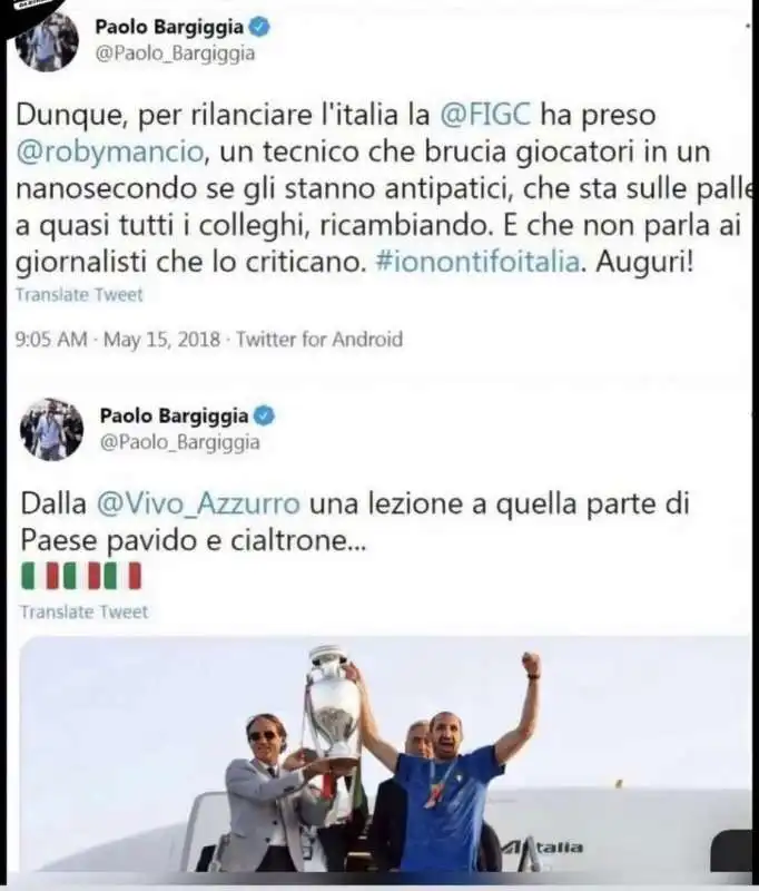 IL POST DI BARGIGGIA SU MANCINI