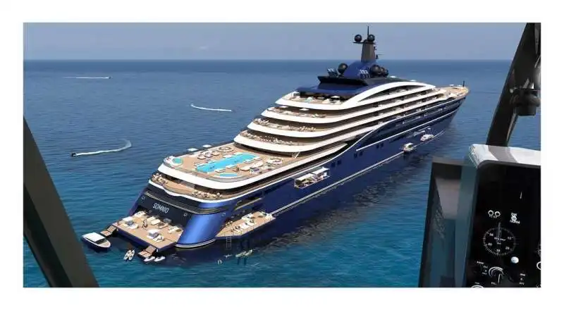 il rendering dello yacht somnio 