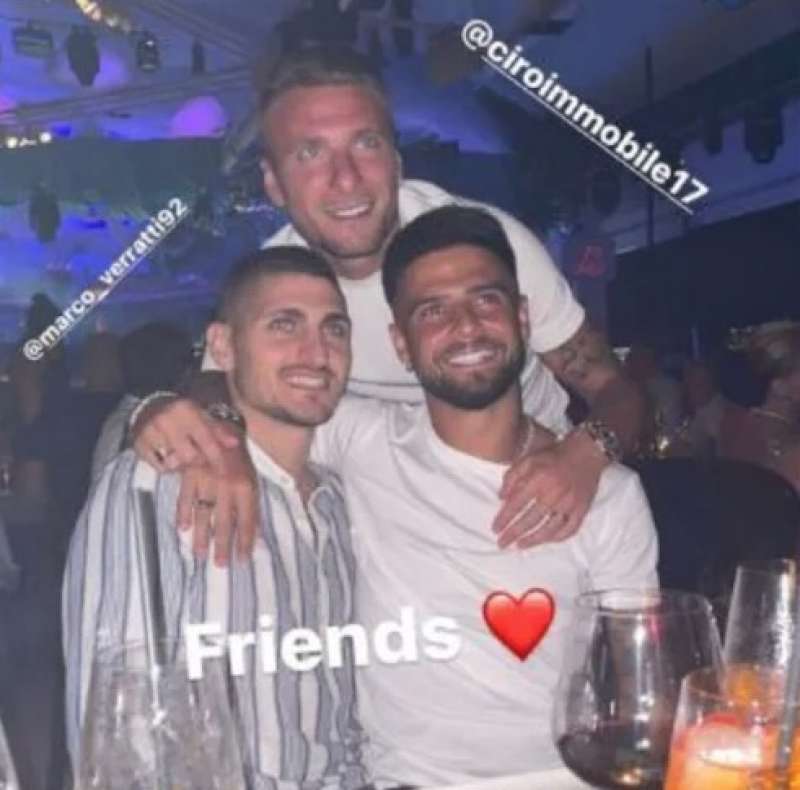 immobile insigne verratti festa ibiza