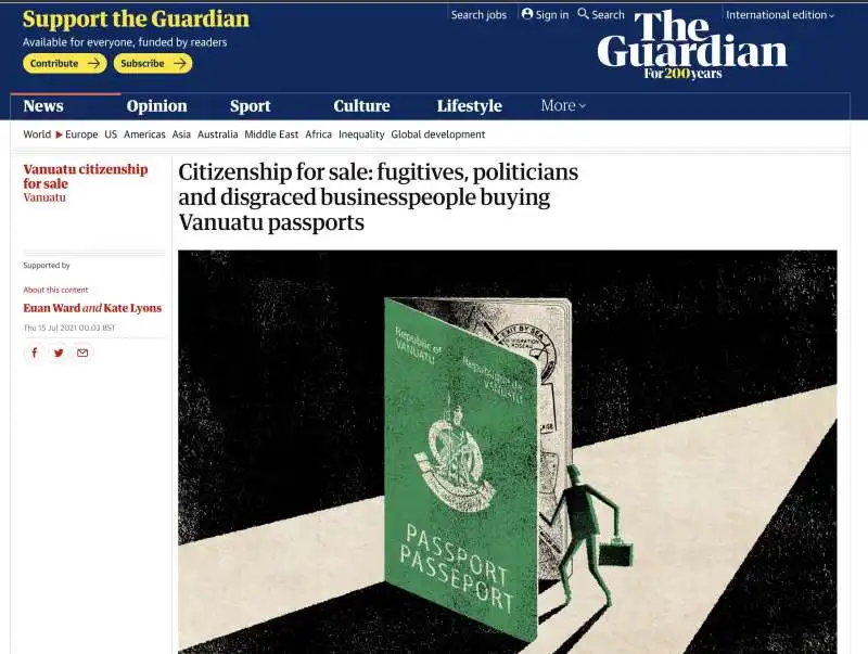 L INCHIESTA DEL GUARDIAN SUI PASSAPORTI DI VANUATU