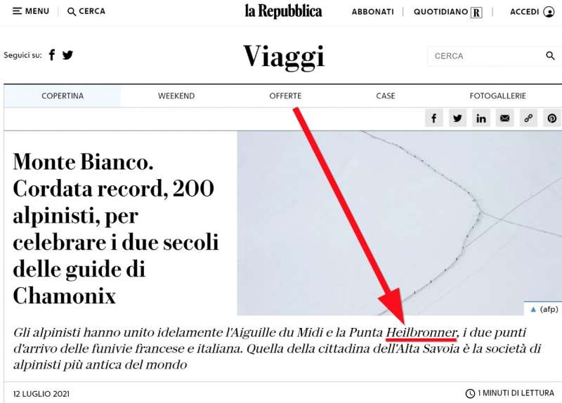 la repubblica e punta heilbronner