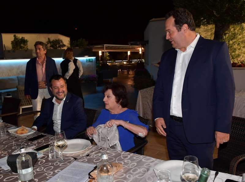 matteo salvini a tavola con simonetta matone e claudio durigon foto di bacco