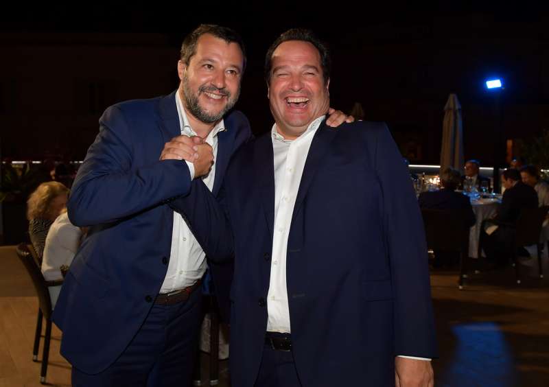 matteo salvini saluta claudio durigon foto di bacco (2)