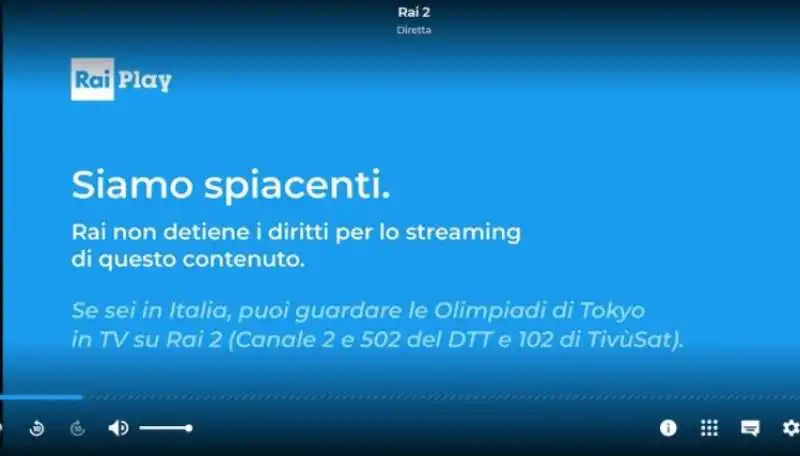 OLIMPIADI NON TRASMESSE SU RAIPLAY