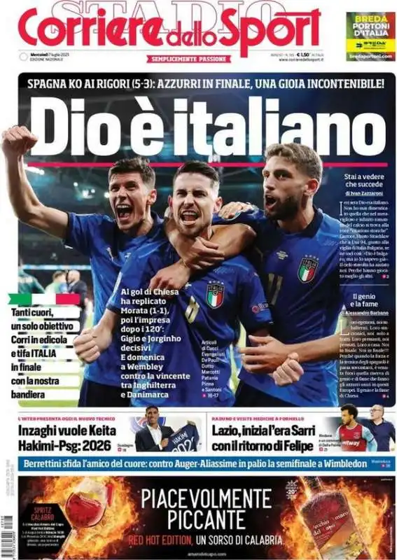 prima pagina corriere dello sport