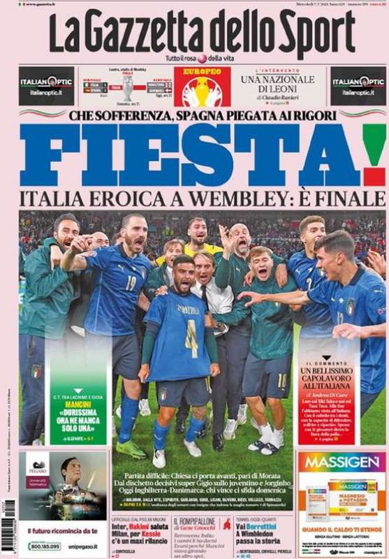 prima pagina gazzetta dello sport