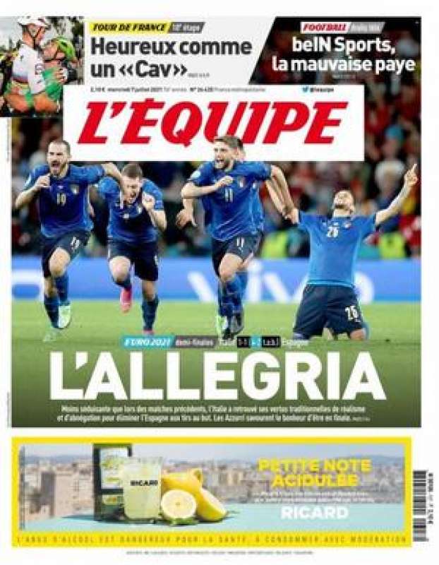 prima pagina lequipe