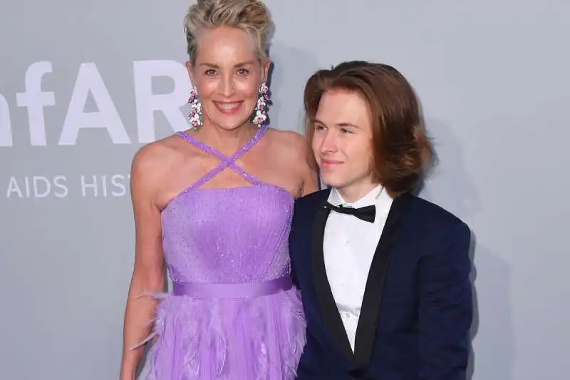 Sharon Stone con il figlio Roan