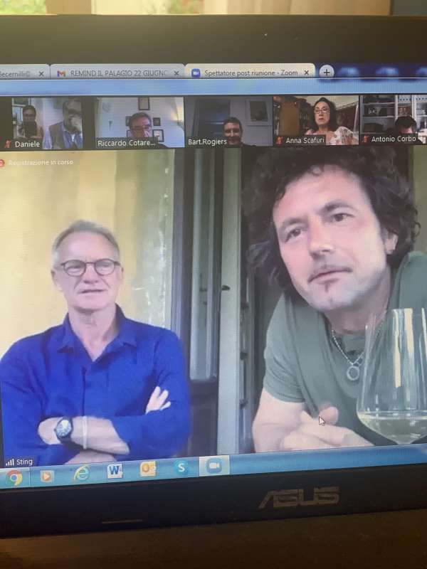 sting presenta i vini del palagio con l'enologo riccardo cotarella