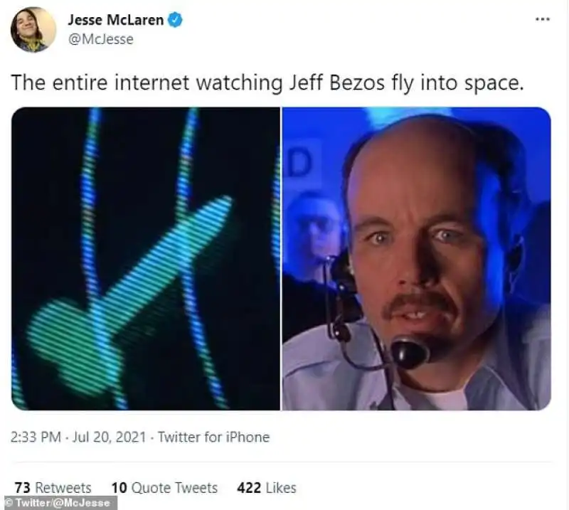 Tweet Jeff Bezos viaggio spaziale 2