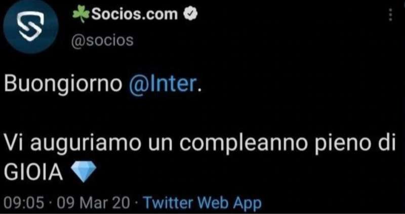 TWEET SOCIOS INTER