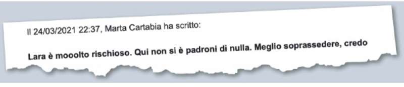 CONCORSOPOLI A GENOVA - LA MAIL DI MARTA CARTABIA A LARA TRUCCO