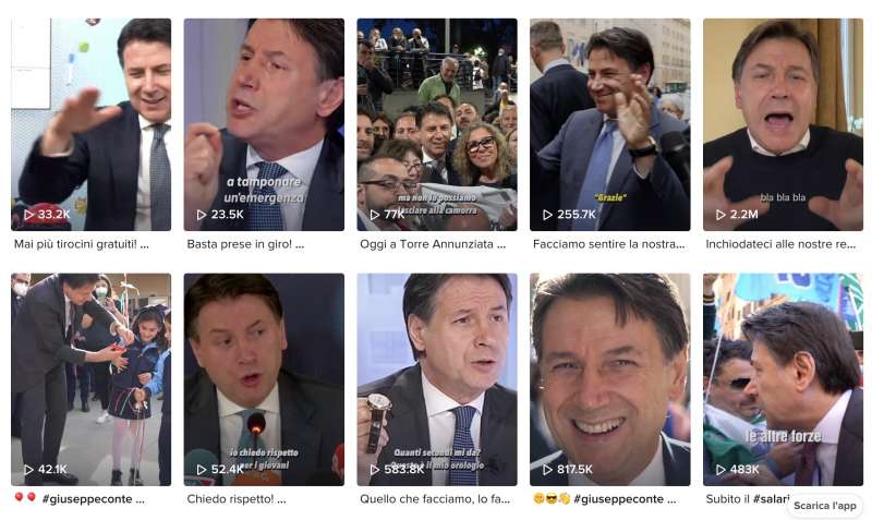 giuseppe conte su tiktok