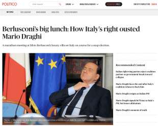 IL PRANZO DI BERLUSCONI PER SPODESTARE DRAGHI - ARTICOLO DI POLITICO EU