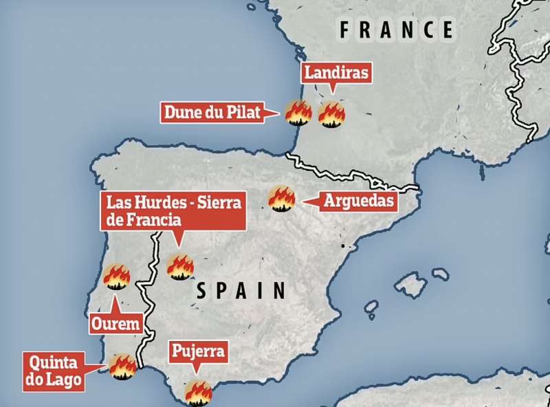 incendi spagna portogallo francia