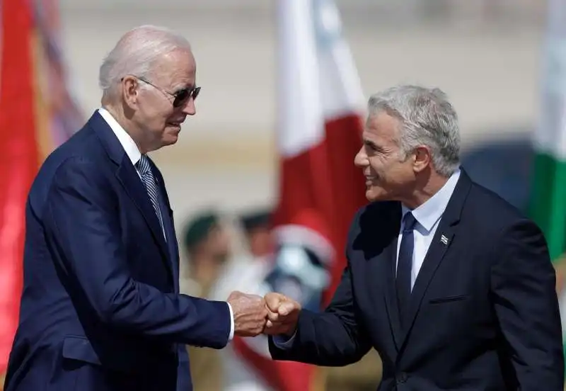 joe biden in israele yair lapid 