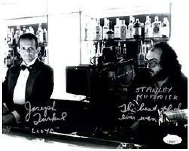 joe turkel e stanley kubrick sul set di shining 