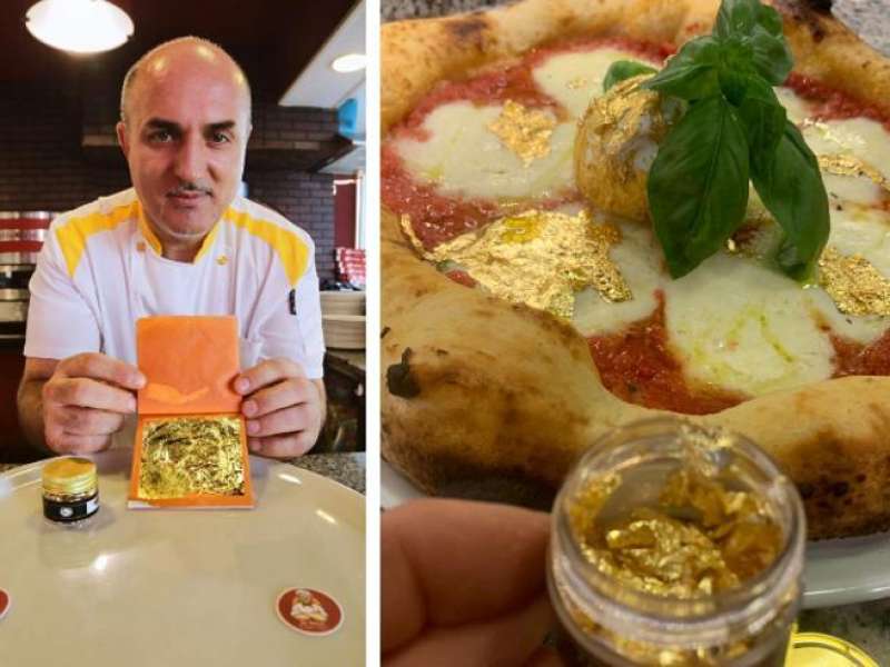 la pizza con la foglia d oro di Robert Nedea