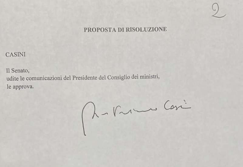 LA RISOLUZIONE CASINI