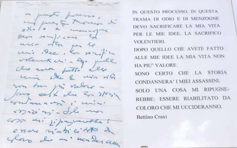 lettera inedita di bettino craxi