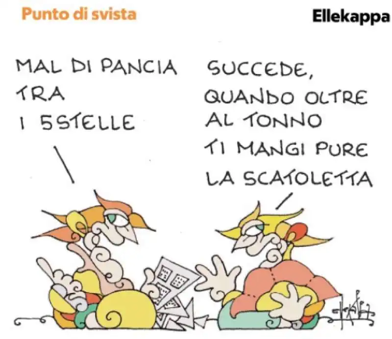 MAL DI PANCIA TRA I CINQUE STELLE - VIGNETTA BY ELLEKAPPA