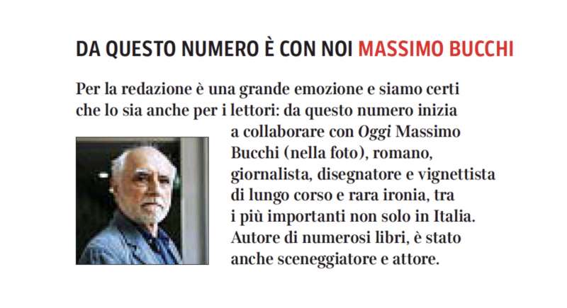 MASSIMO BUCCHI PASSA A OGGI