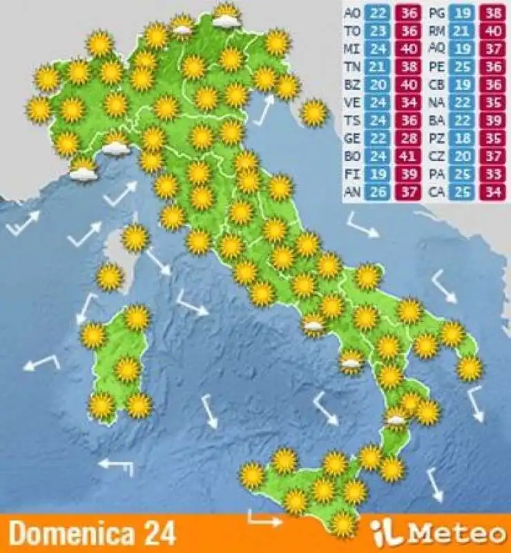 previsioni dpmenica 24luglio