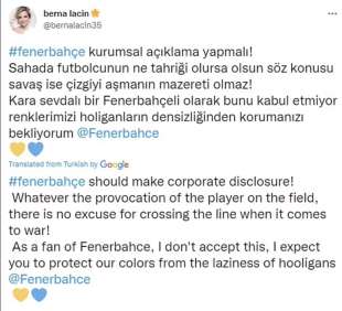 tweet contro il fenerbahce