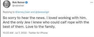 tweet di rob reiner sulla morte di james caan