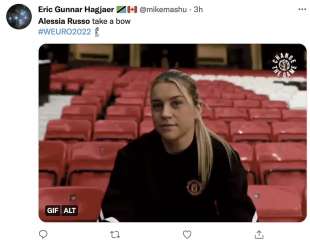 tweet sul gol di alessia russo