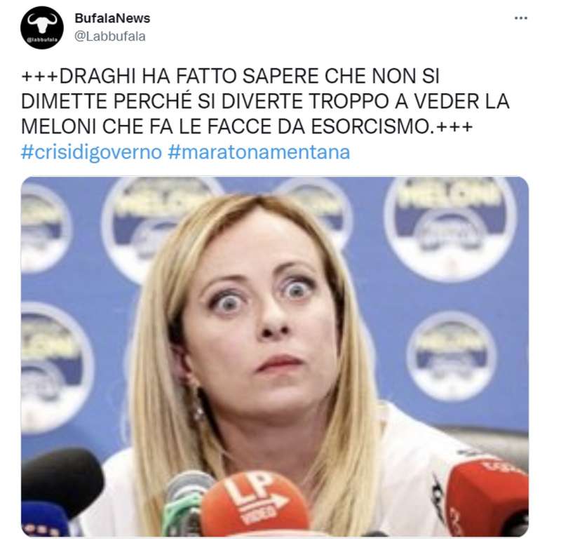 tweet sulla crisi del governo draghi 2