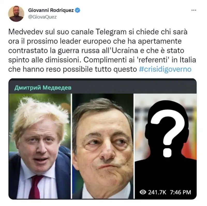 tweet sulla crisi del governo draghi   8