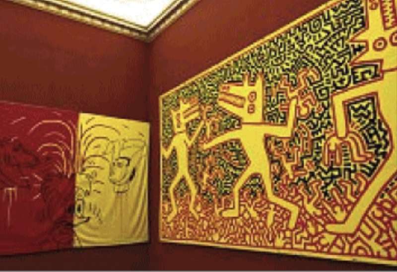 a destra ronnie cutrone you run to the sea a sinistra keith haring senza titolo