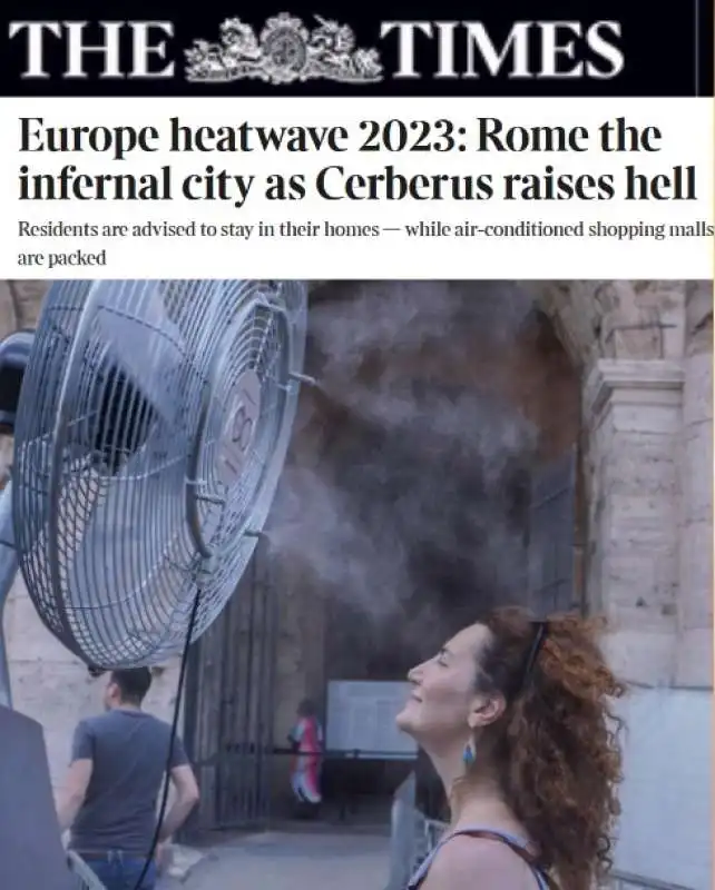 articolo del times sul caldo a roma  