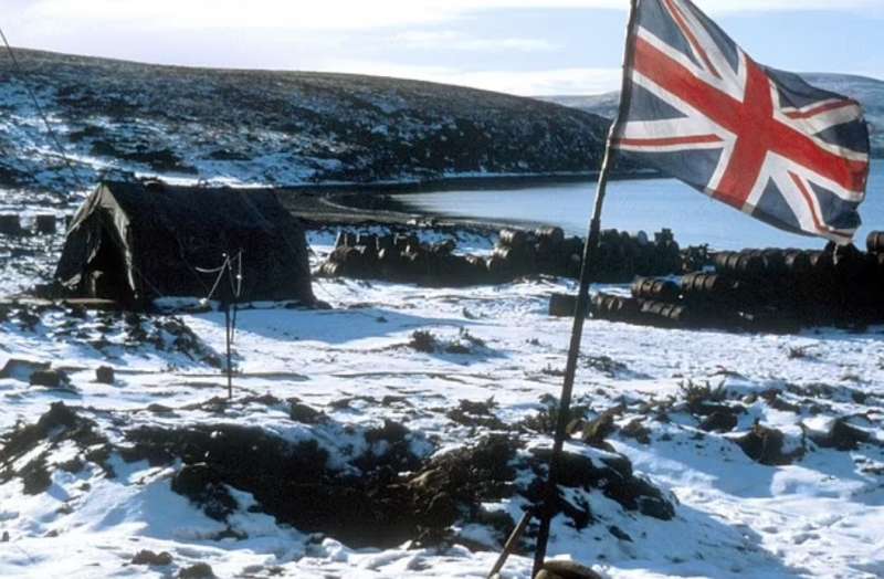 bandiera britannica alle isole falkland nel 1982