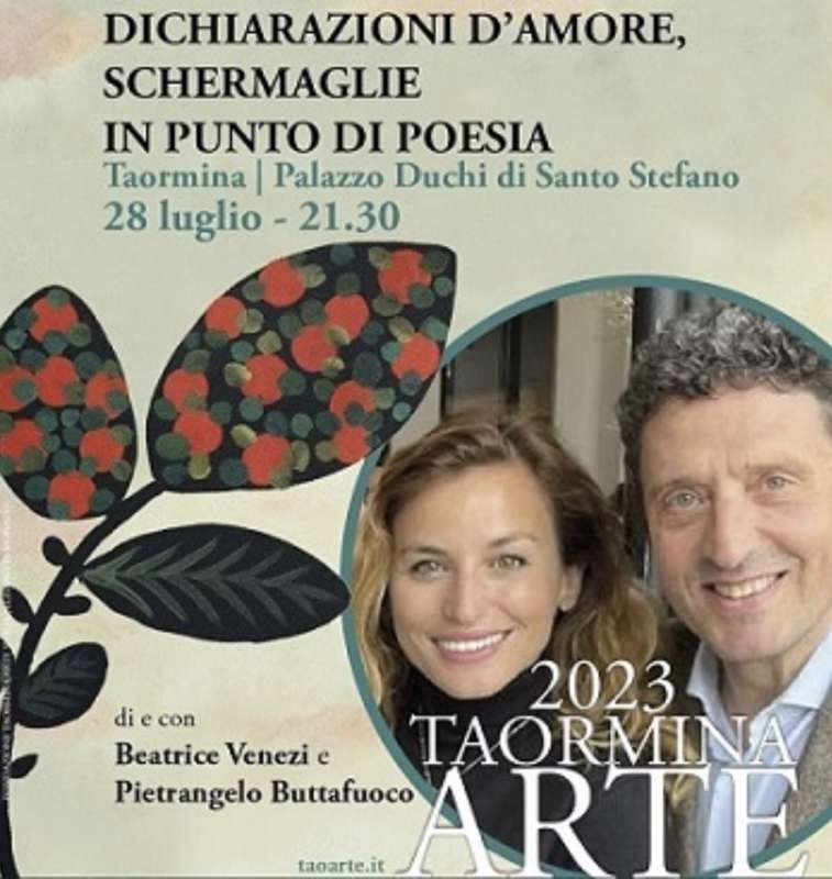 beatrice venezi e pietrangelo buttafuoco a taormina arte dichiarazioni d amore. schermaglie in punto di poesia