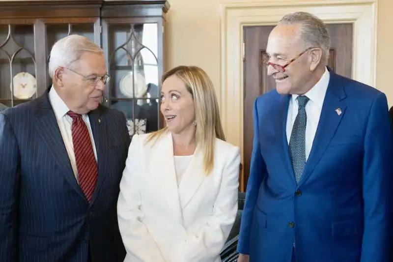 bob menendez giorgia meloni chuck schumer  