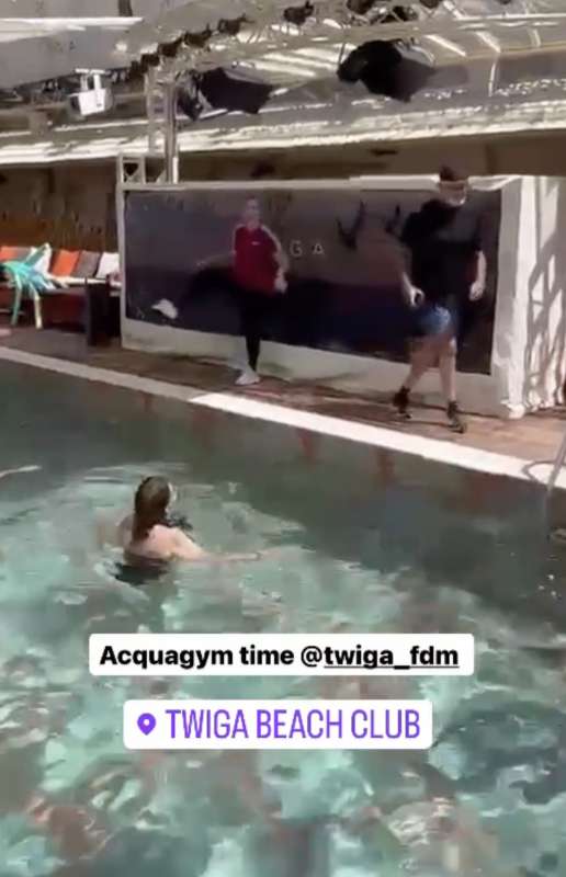 daniela santanche fa aquagym al twiga con briatore come maestro 3