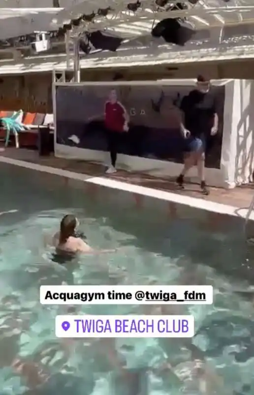 daniela santanche fa aquagym al twiga con briatore come maestro   3