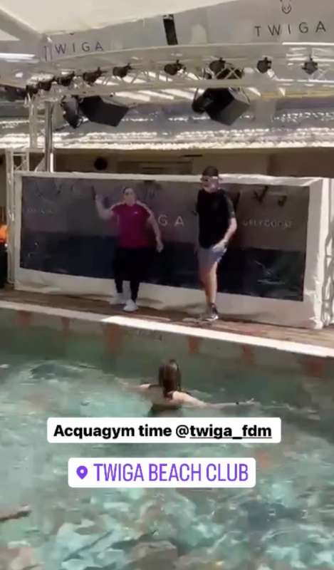 daniela santanche fa aquagym al twiga con briatore come maestro 4