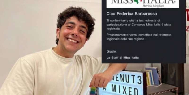 FEDERICO BARBARASSA - RAGAZZO TRANS ISCRITTO A MISS ITALIA