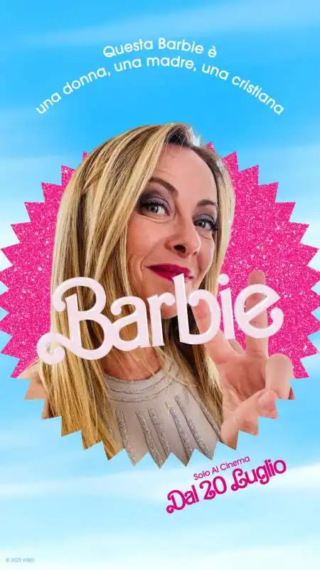 giorgia meloni in versione barbie