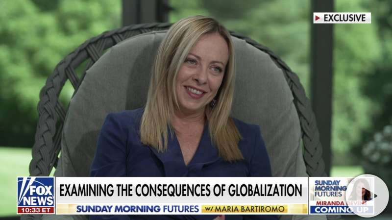 giorgia meloni intervistata da maria bartiromo fox news 1