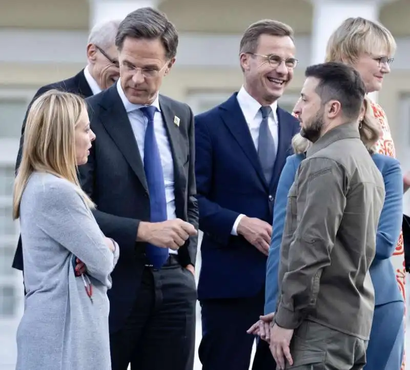 giorgia meloni   mark rutte   volodymyr zelensky   vertice nato di vilnius 