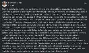 il post di samuele lippi sindaco di cecina