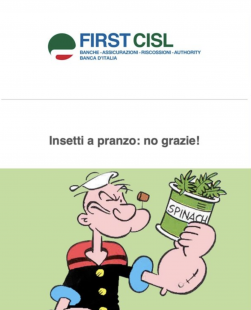 INSETTI NO GRAZIE - IL SINDACATO COMMENTA LO SCARAFAGGIO NEL PIATTO ALLA MENSA DI BANKITALIA